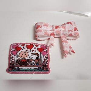 Flatback Valentine Bows Beads Crafts Badge Keychain‎ Magnet Clip Acrylic Love